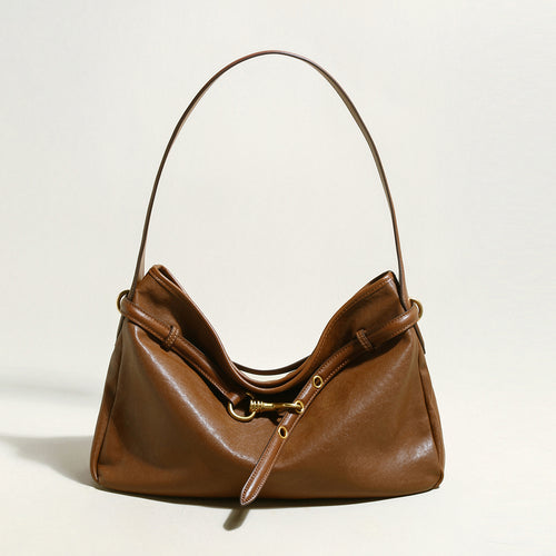 Harper Slouchy Leather Hobo Bag – Vintage-Inspired Shoulder Bag with Equestrian Dog-Clip Detail