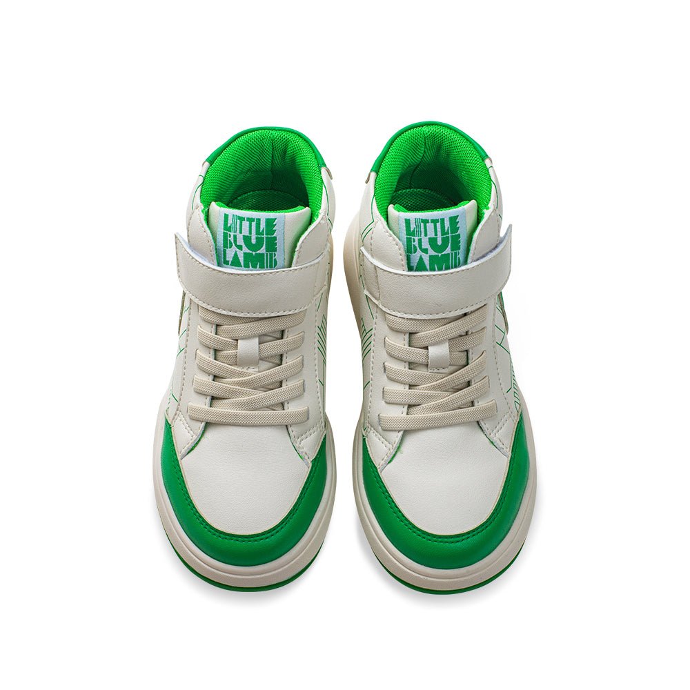 haus soft sole kids high top sneakers all green 5