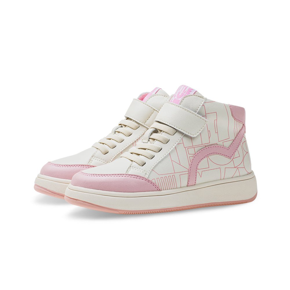 haus soft sole kids high top sneakers all pink 3