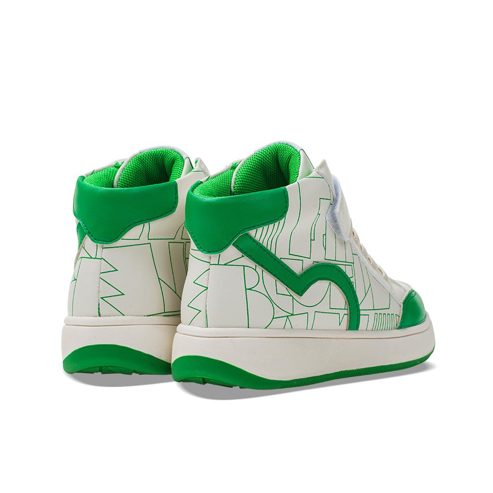 haus soft sole kids high top sneakers all green 4