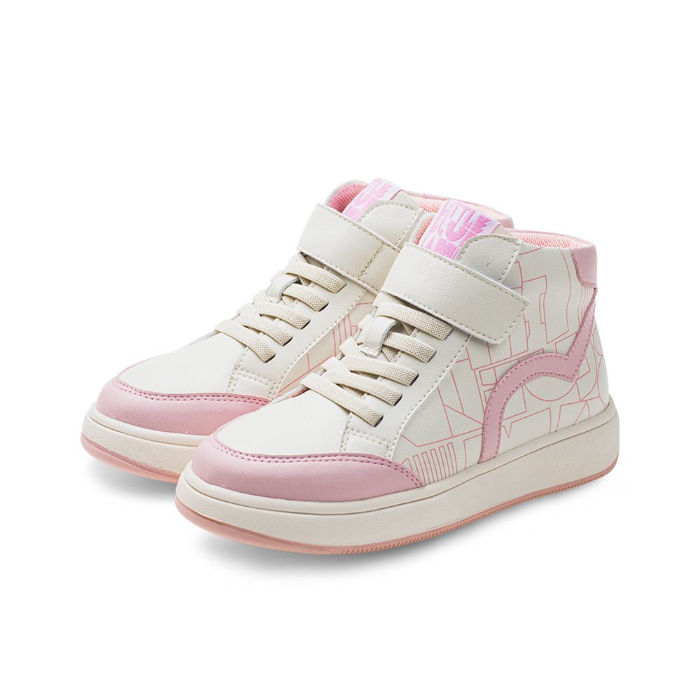 haus soft sole kids high top sneakers all pink 2