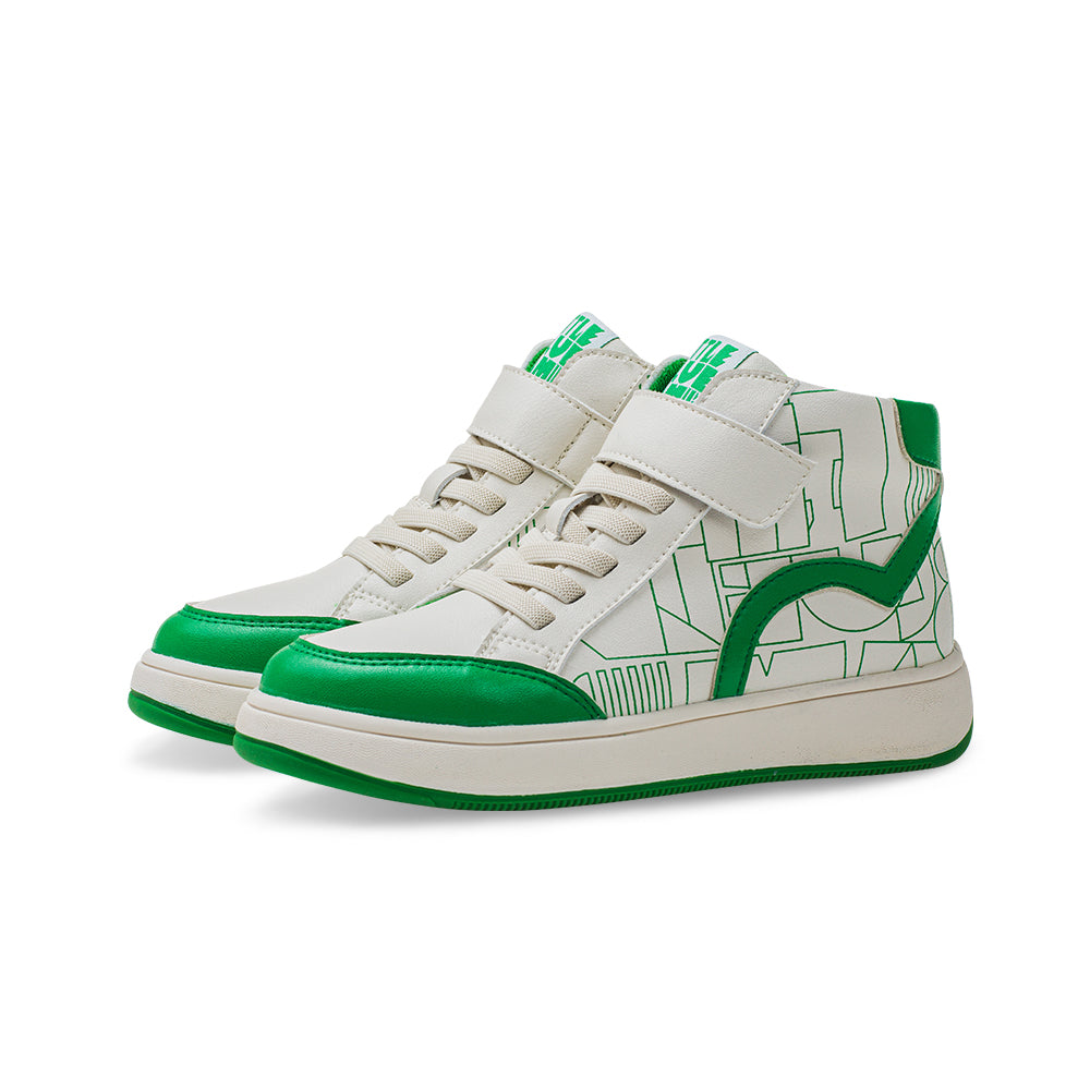 haus soft sole kids high top sneakers all green 3