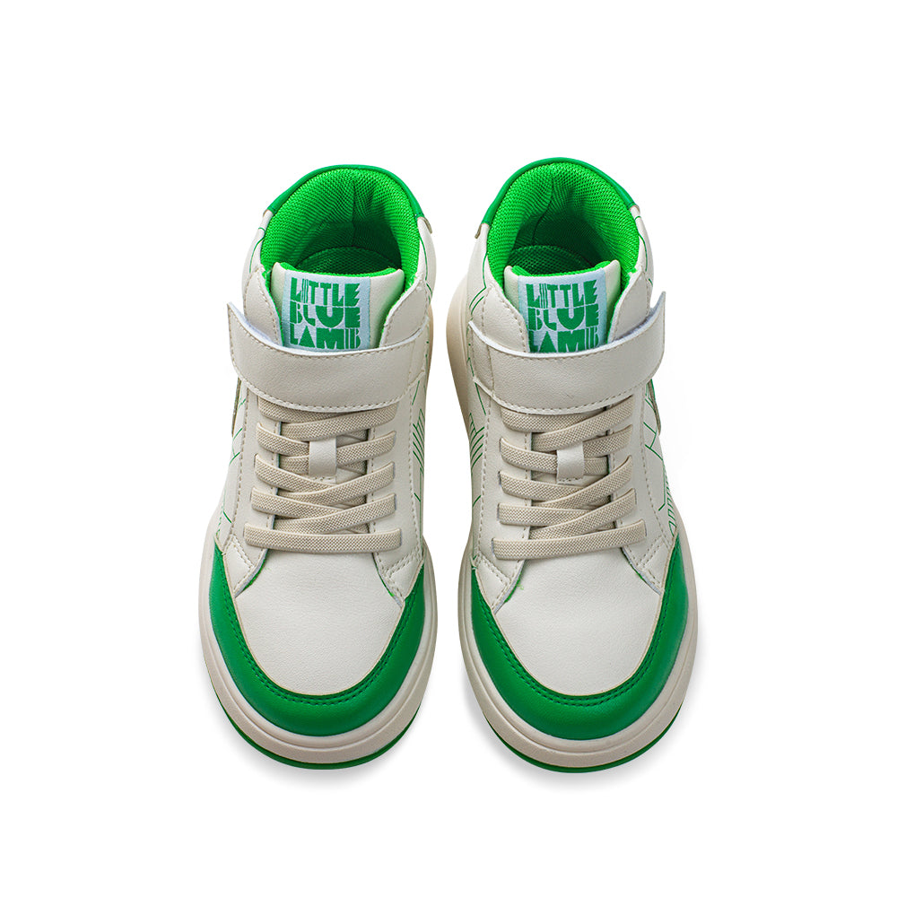 haus soft sole kids high top sneakers all green 5