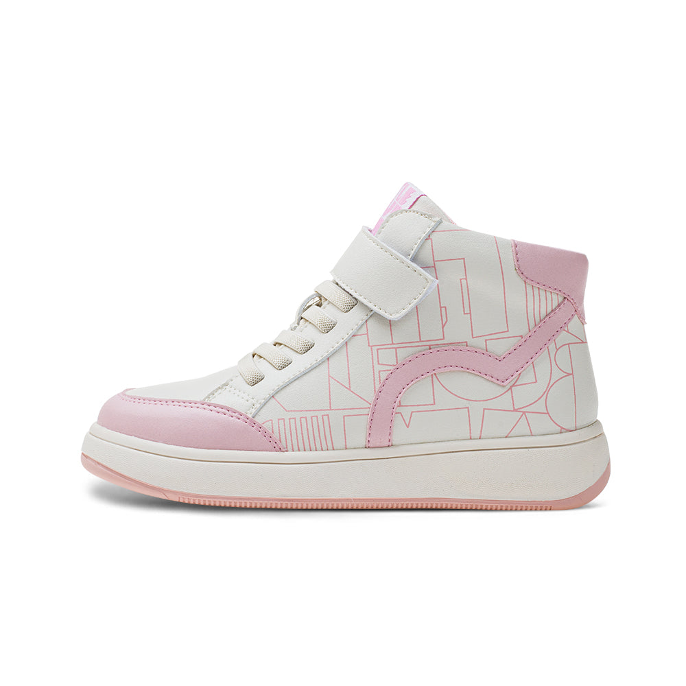 haus soft sole kids high top sneakers all pink 1
