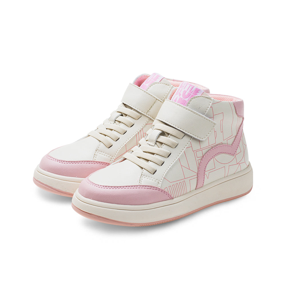 haus soft sole kids high top sneakers all pink 2
