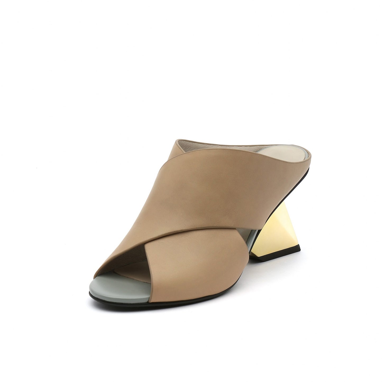 haute criss cross open toe sandals all apricot 2