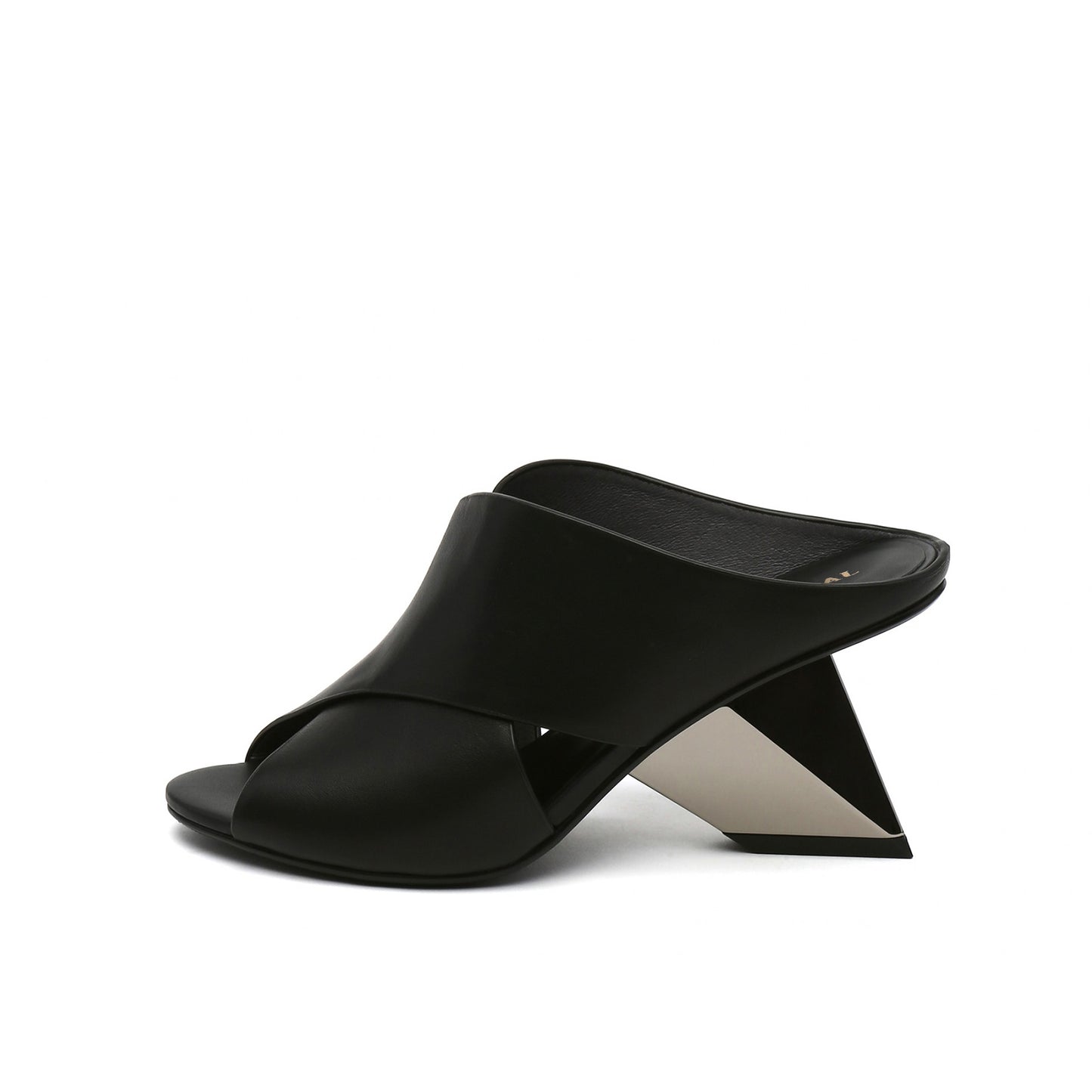 haute criss cross open toe sandals all black 1