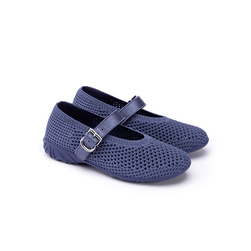 Heart Cutout Breathable Mesh Mary Jane Wedges – Pointed Toe Knit Work Shoes