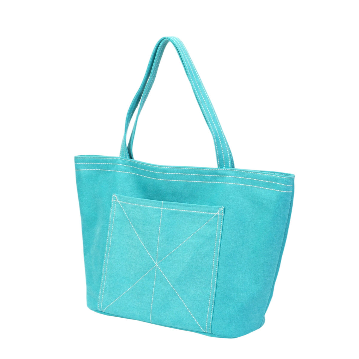 Heavy-Duty Canvas Tote Bag with Reinforced Front Pocket & Zip Closure – Large Laptop Commuter Shoulder Bag