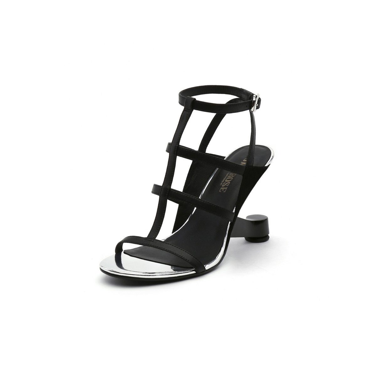 heel less strappy gladiator sandals all black 2