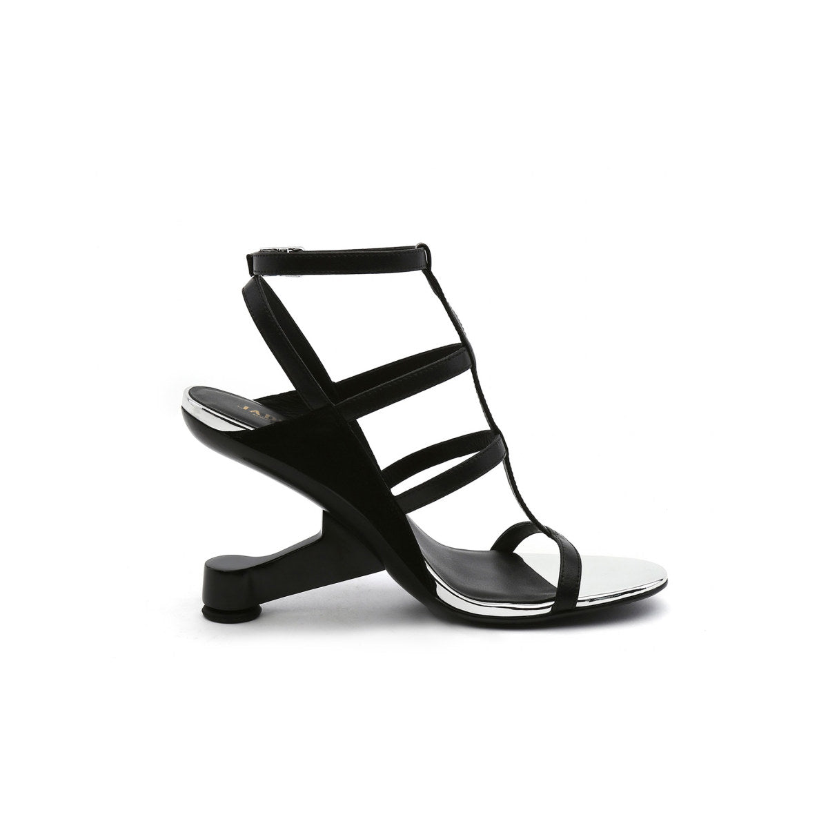 heel less strappy gladiator sandals all black 3