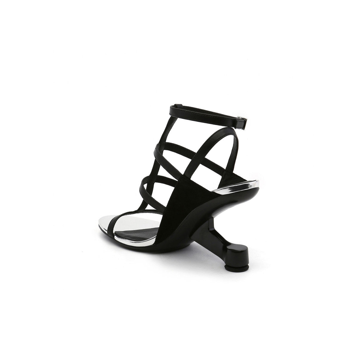 heel less strappy gladiator sandals all black 4
