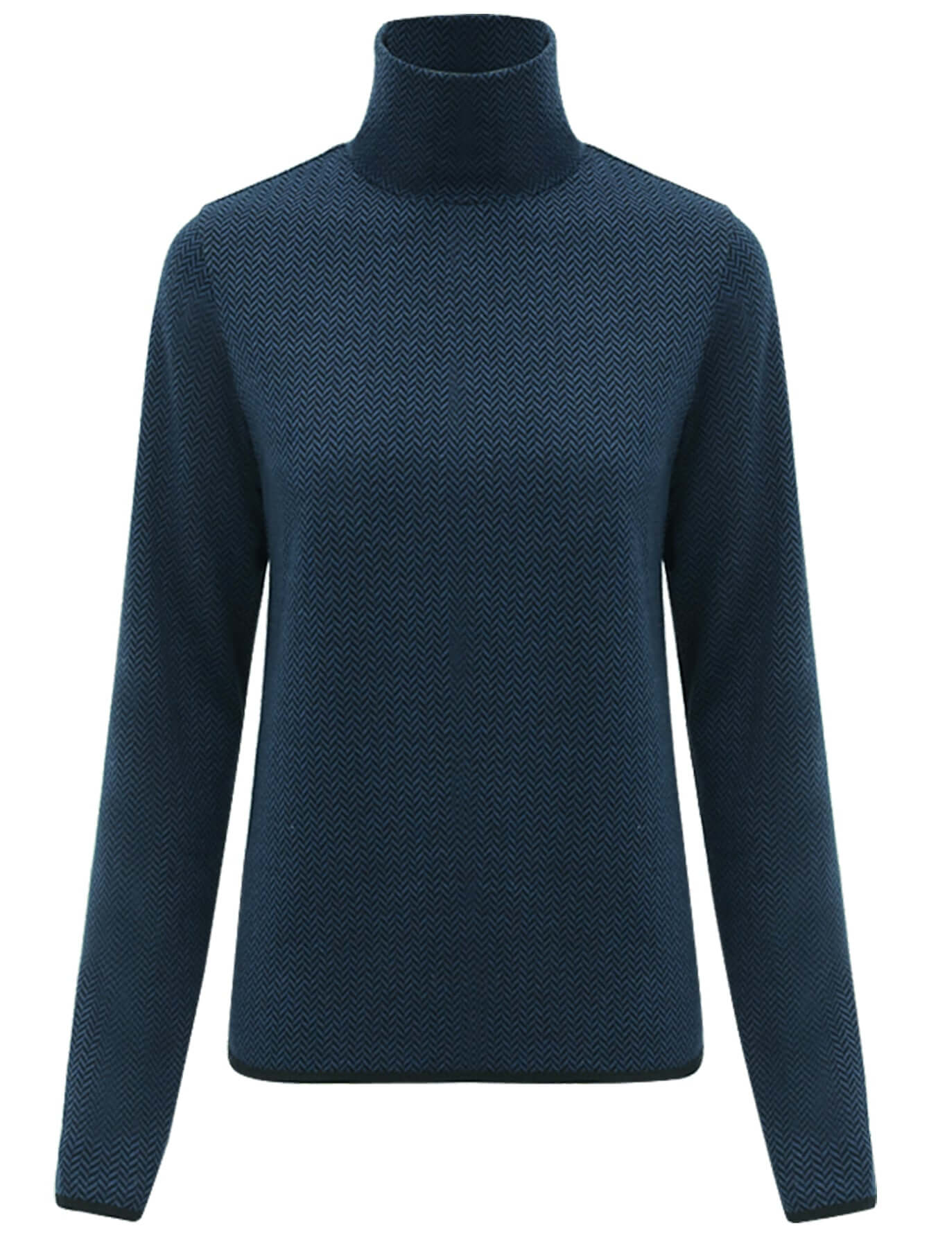 herringbone high neck knit top in navy all navy 4