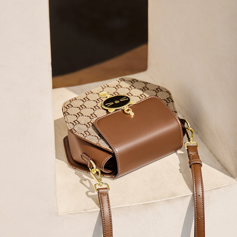 hexagon monogram kittycat shoulder bag all 2