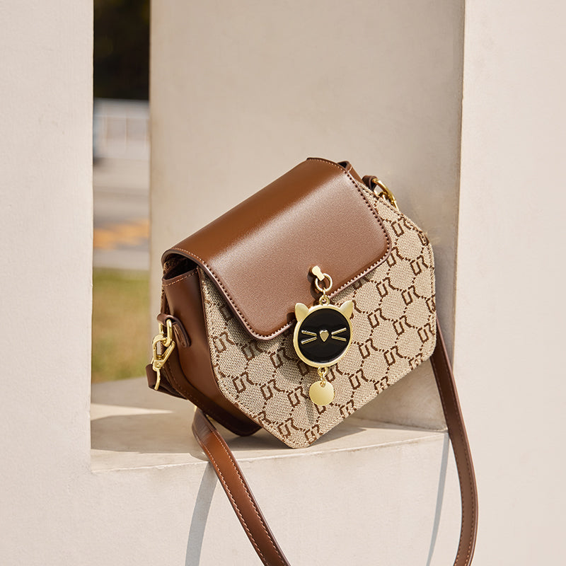 hexagon monogram kittycat shoulder bag all 3
