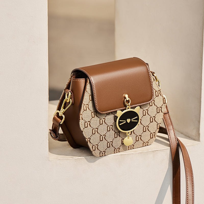 hexagon monogram kittycat shoulder bag all 5