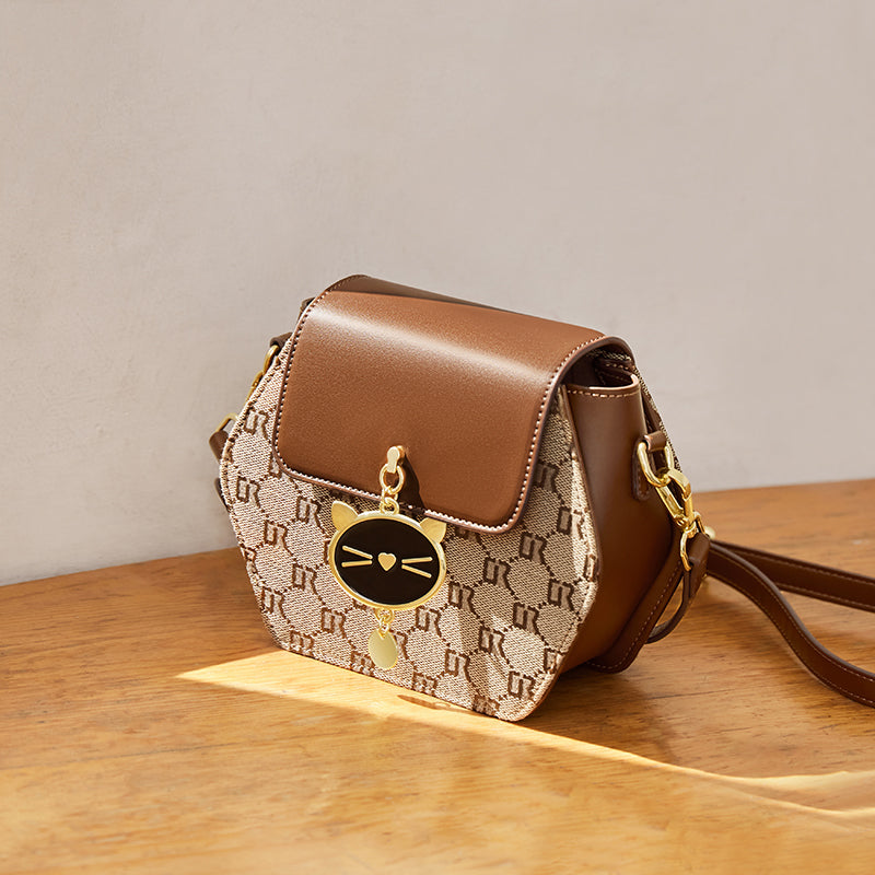 hexagon monogram kittycat shoulder bag all 6