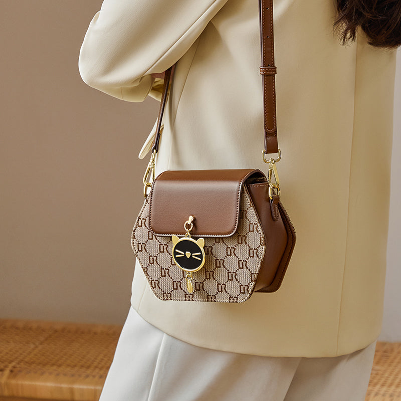 hexagon monogram kittycat shoulder bag all 8