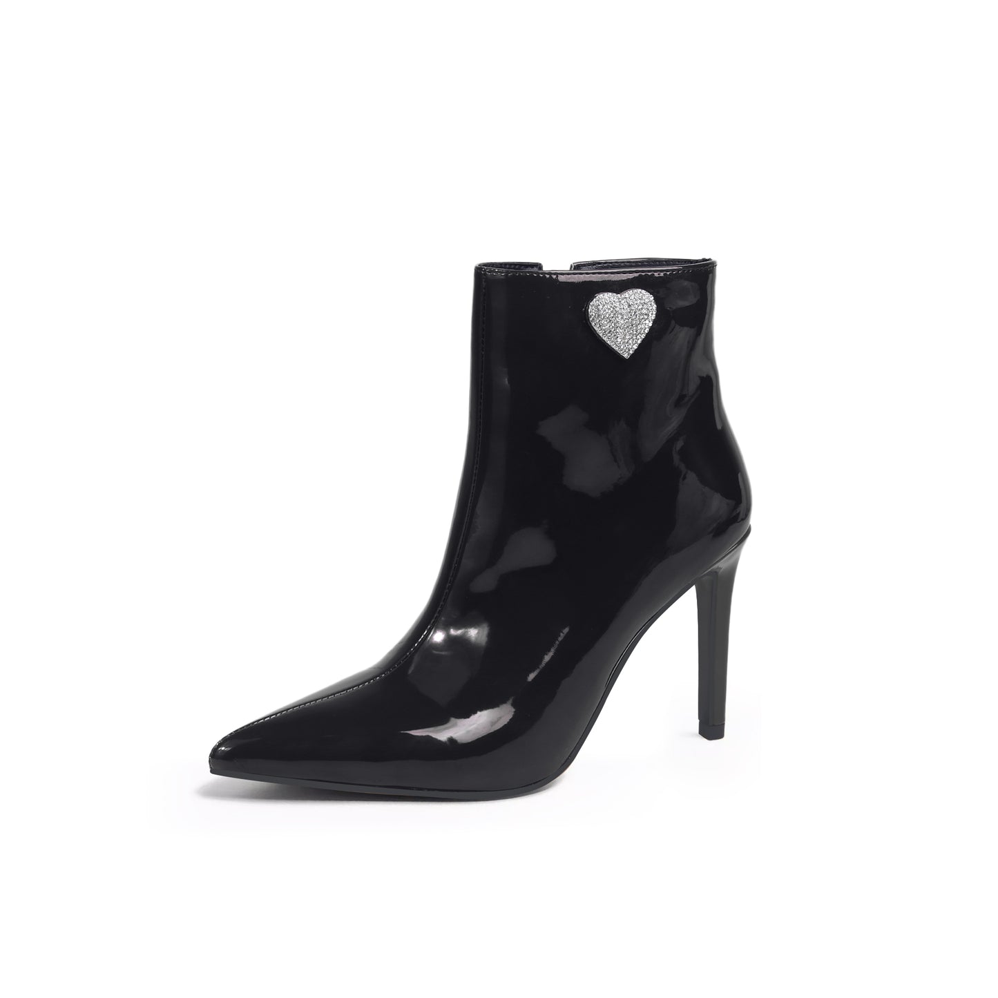 high ankle stiletto boots all black 2