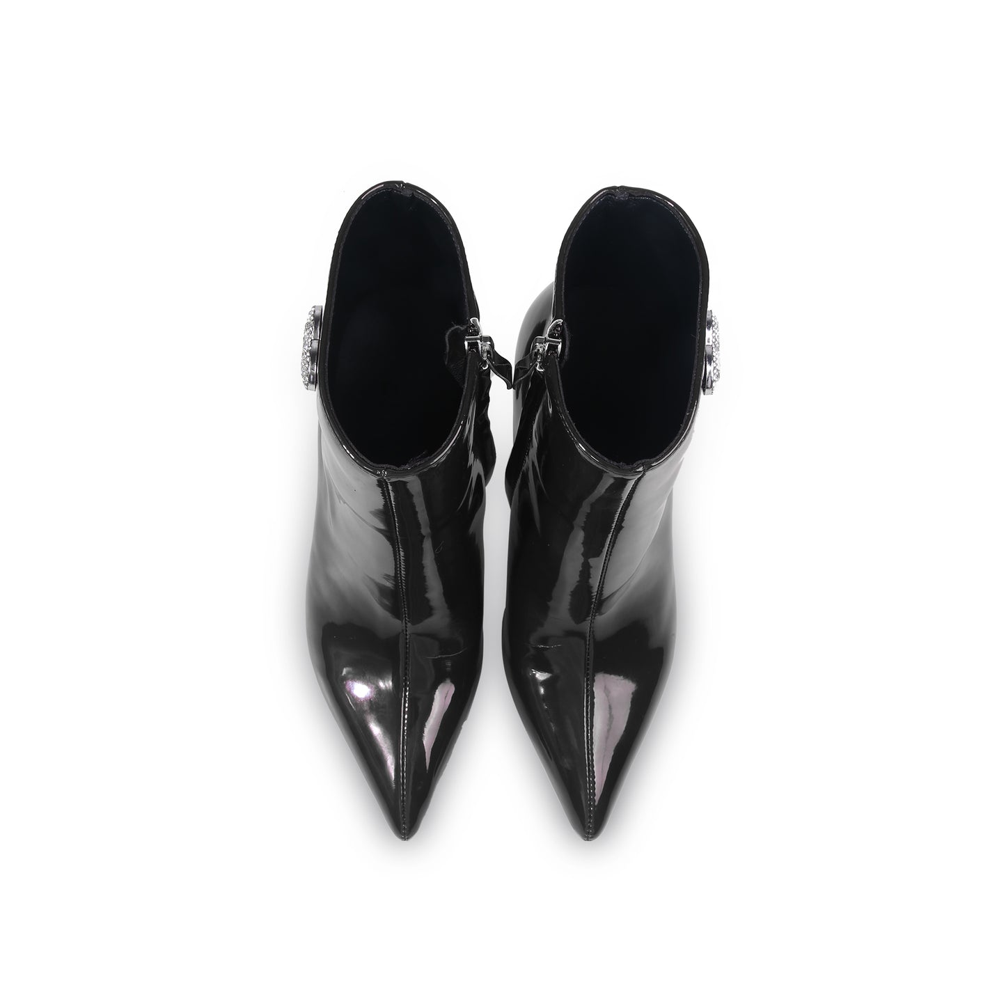 high ankle stiletto boots all black 6