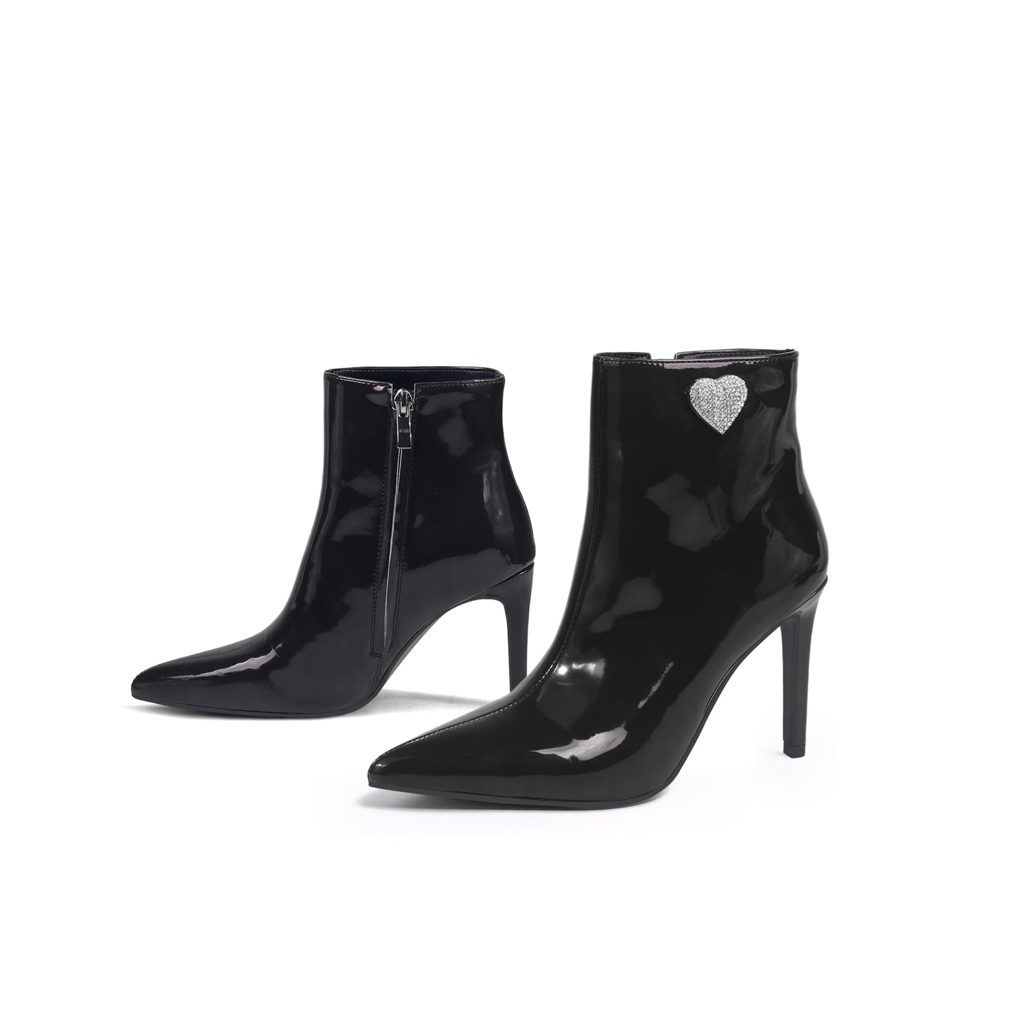 high ankle stiletto boots all black 7