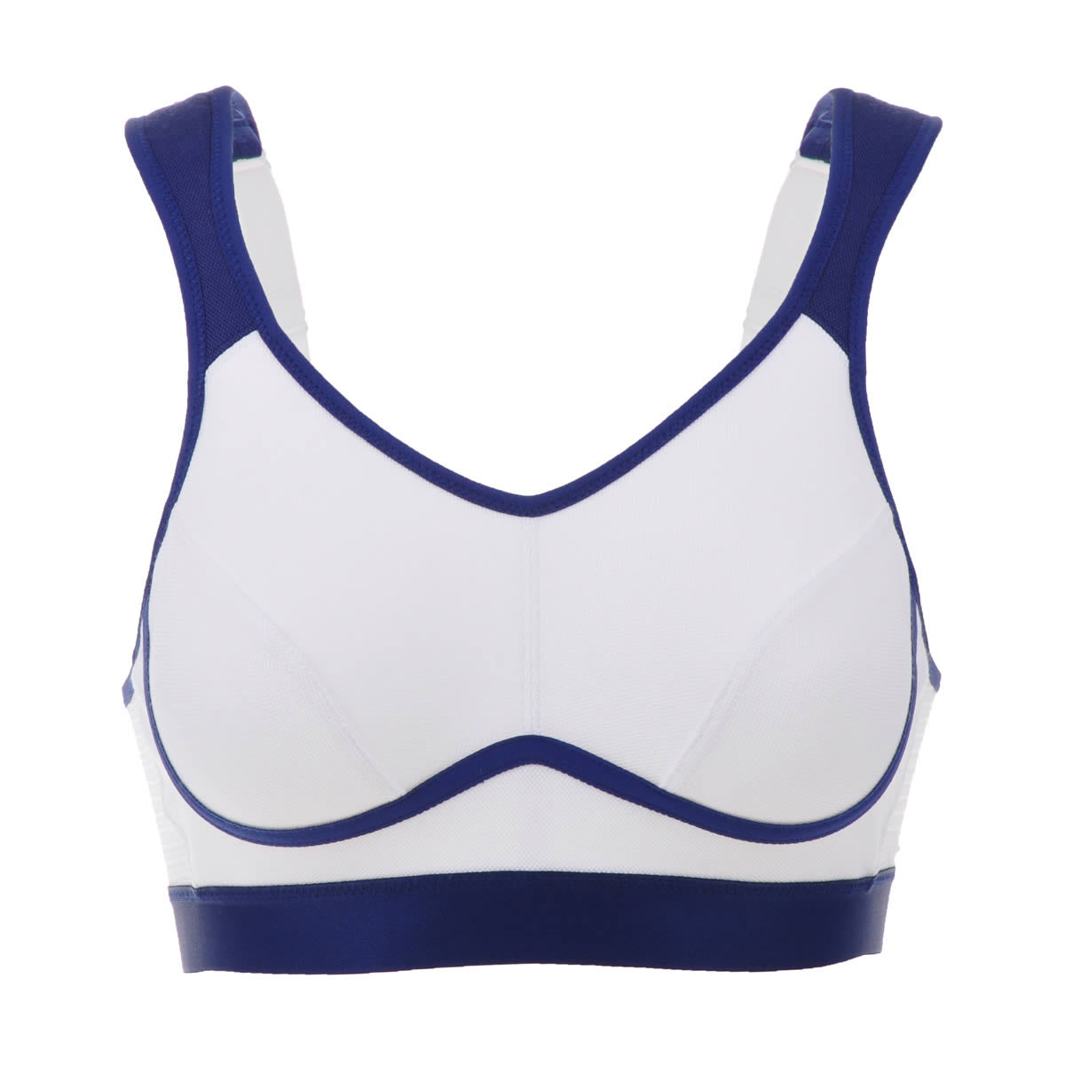 high impact bounce control wireless workout sports bra all white 4