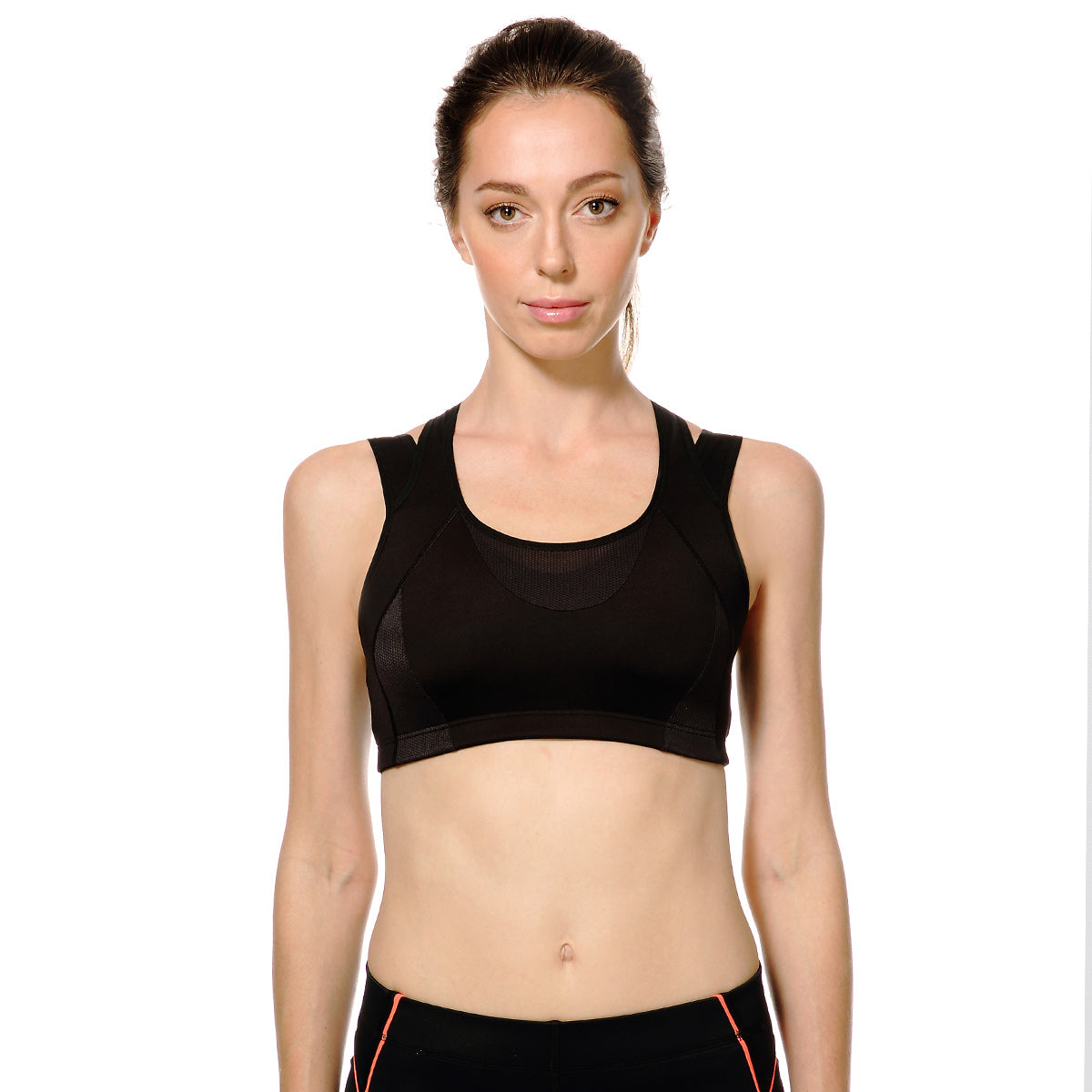 high impact full support wireless running bra all black 1