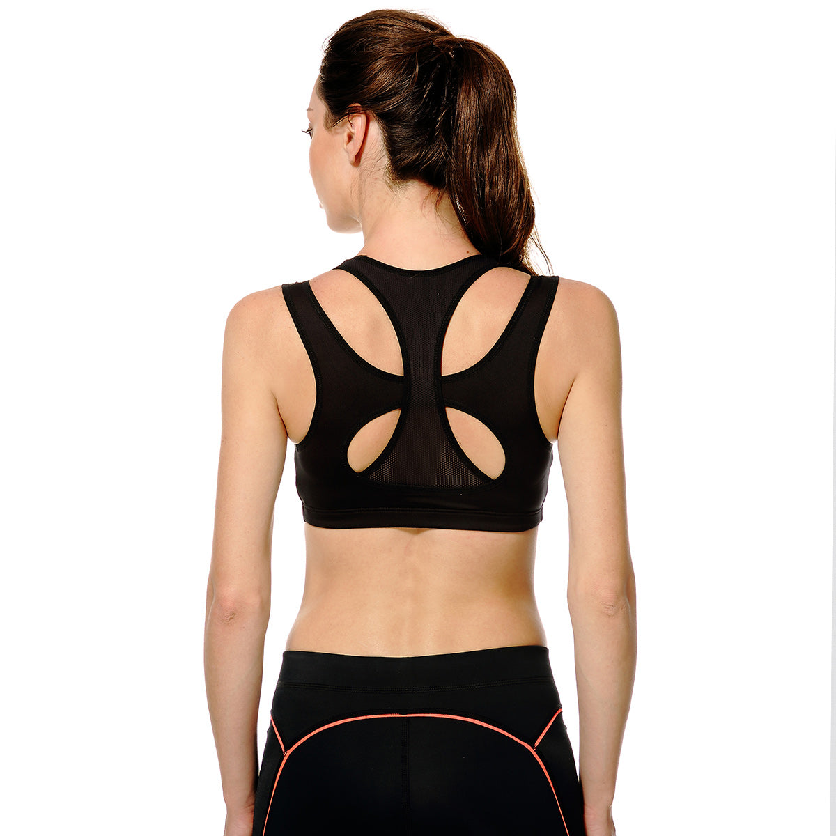 high impact full support wireless running bra all black 3