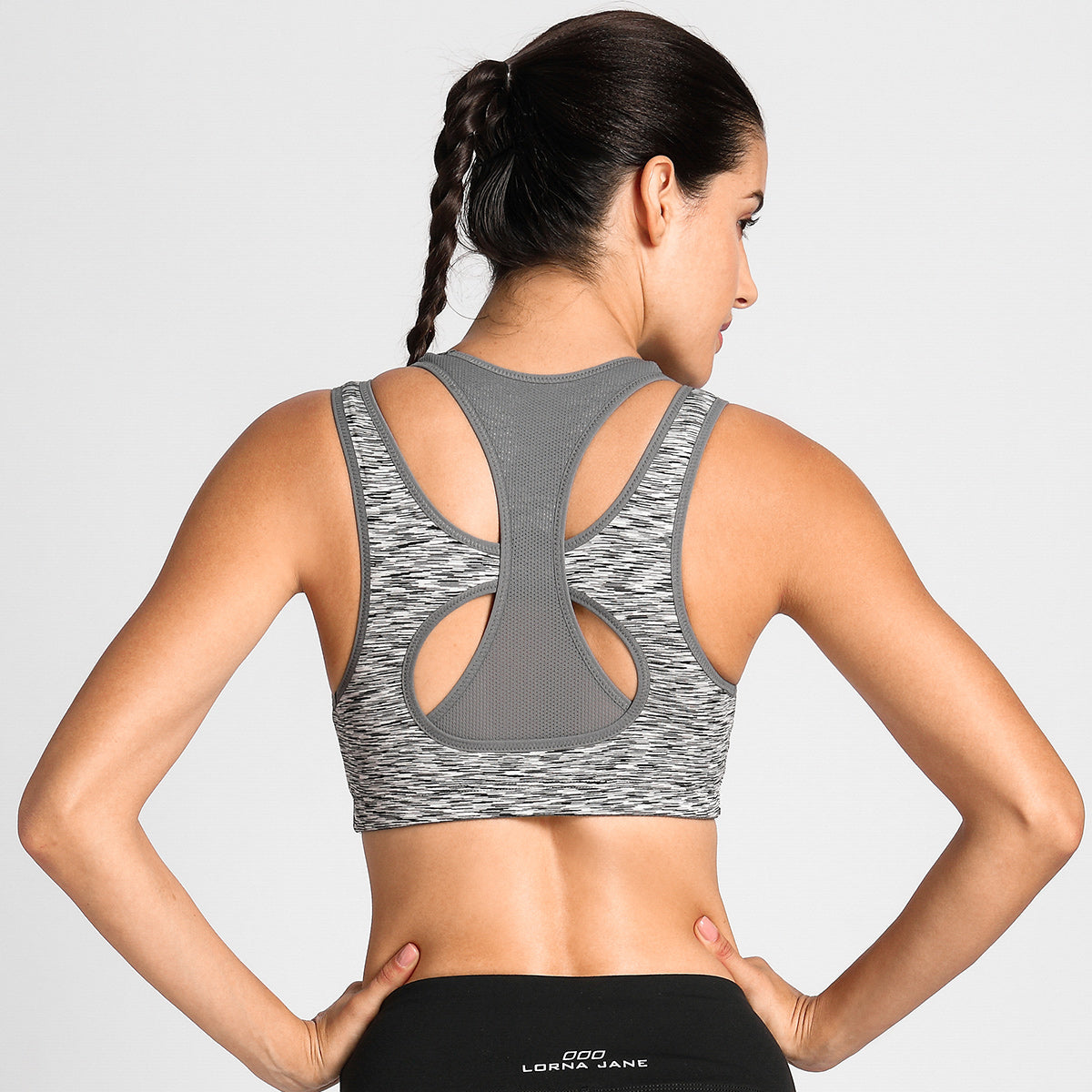high impact full support wireless running bra all grey 3