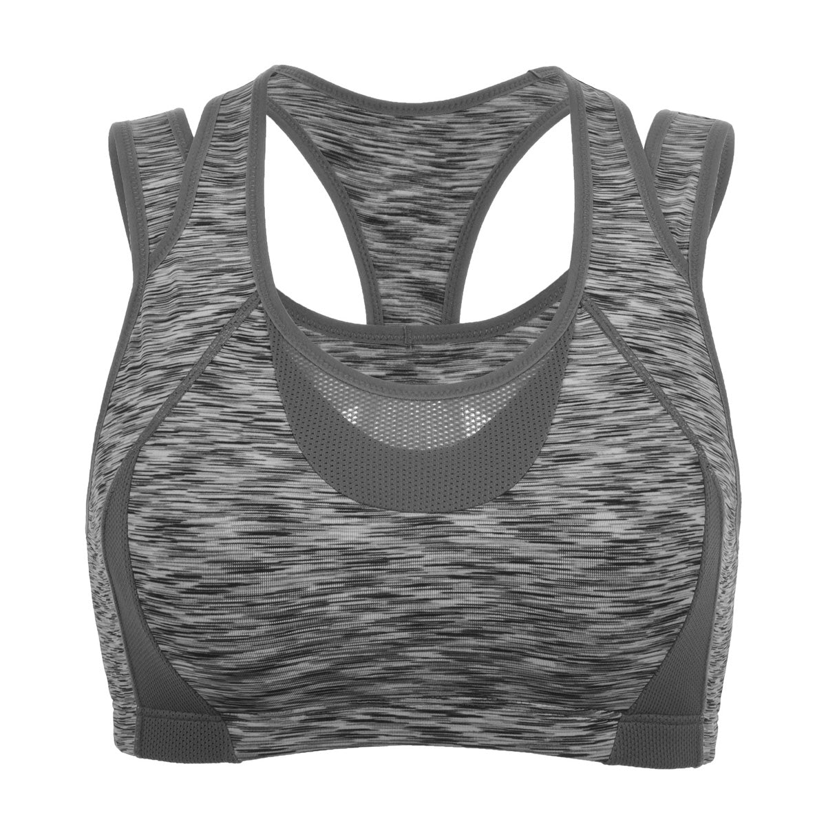 high impact full support wireless running bra all grey 4