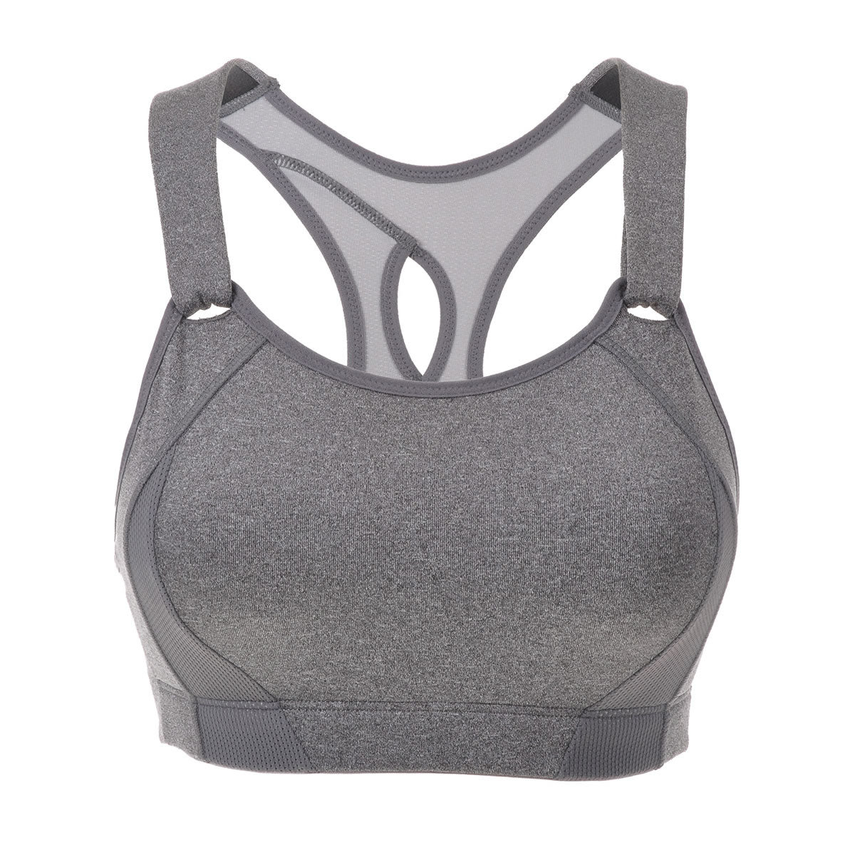 high impact lightly padded wireless active bra all grey 4