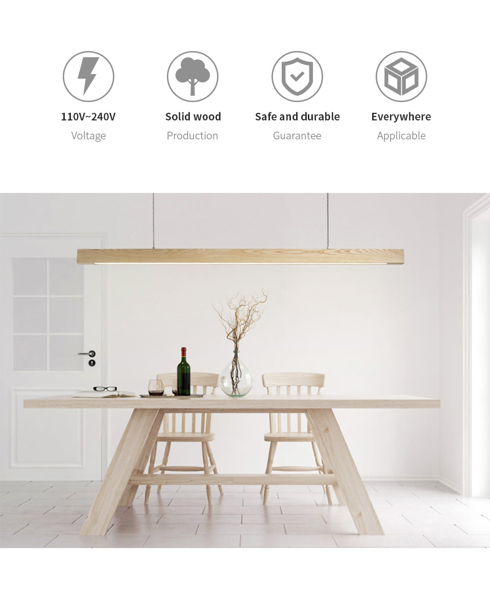 High Powered Hanging Wooden Beam Pendant Light