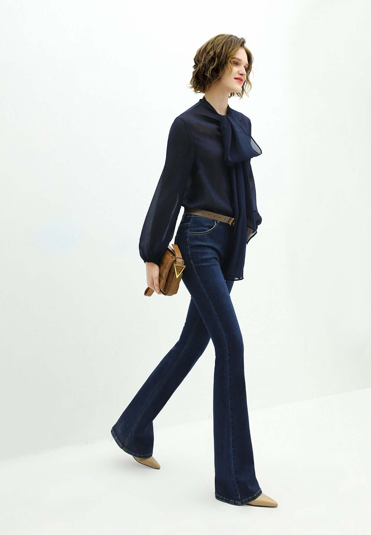 high rise cowgirl navy flared jeans all blue 2