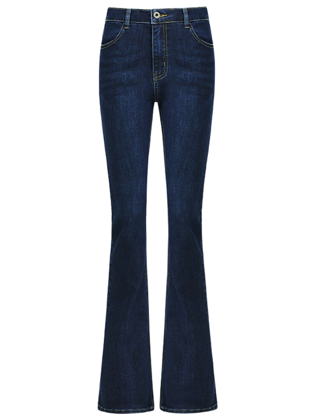 high rise cowgirl navy flared jeans all blue 4