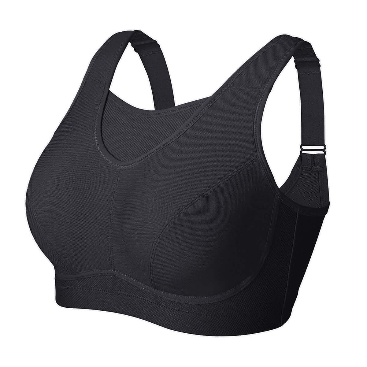 high support bounce control sports bra all black 4