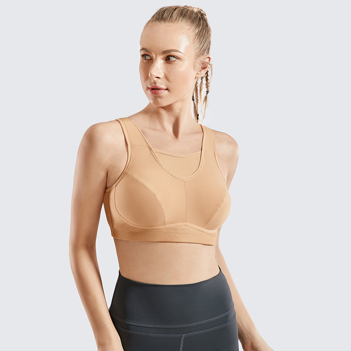 high support bounce control sports bra all nude 1