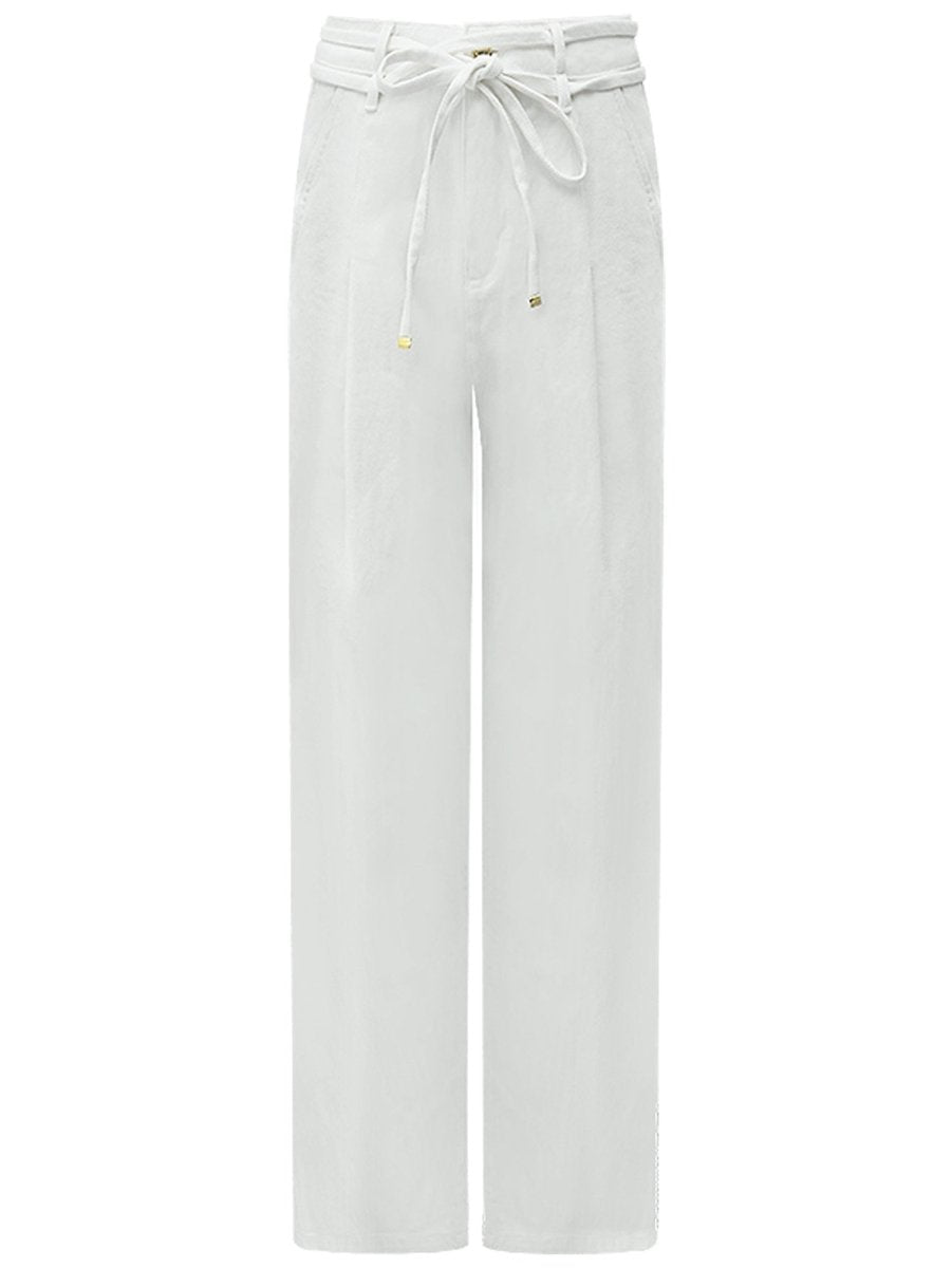 High - Waist White Wide - Leg Jeans - 0cm