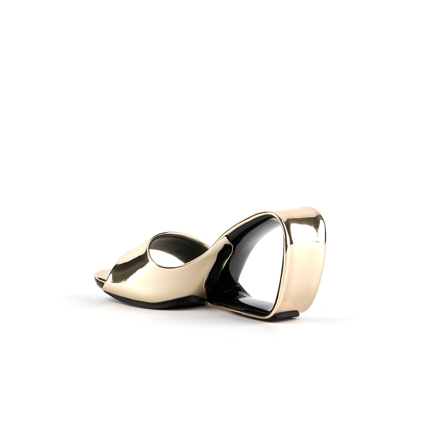 hollow heel slip on mules all gold 4