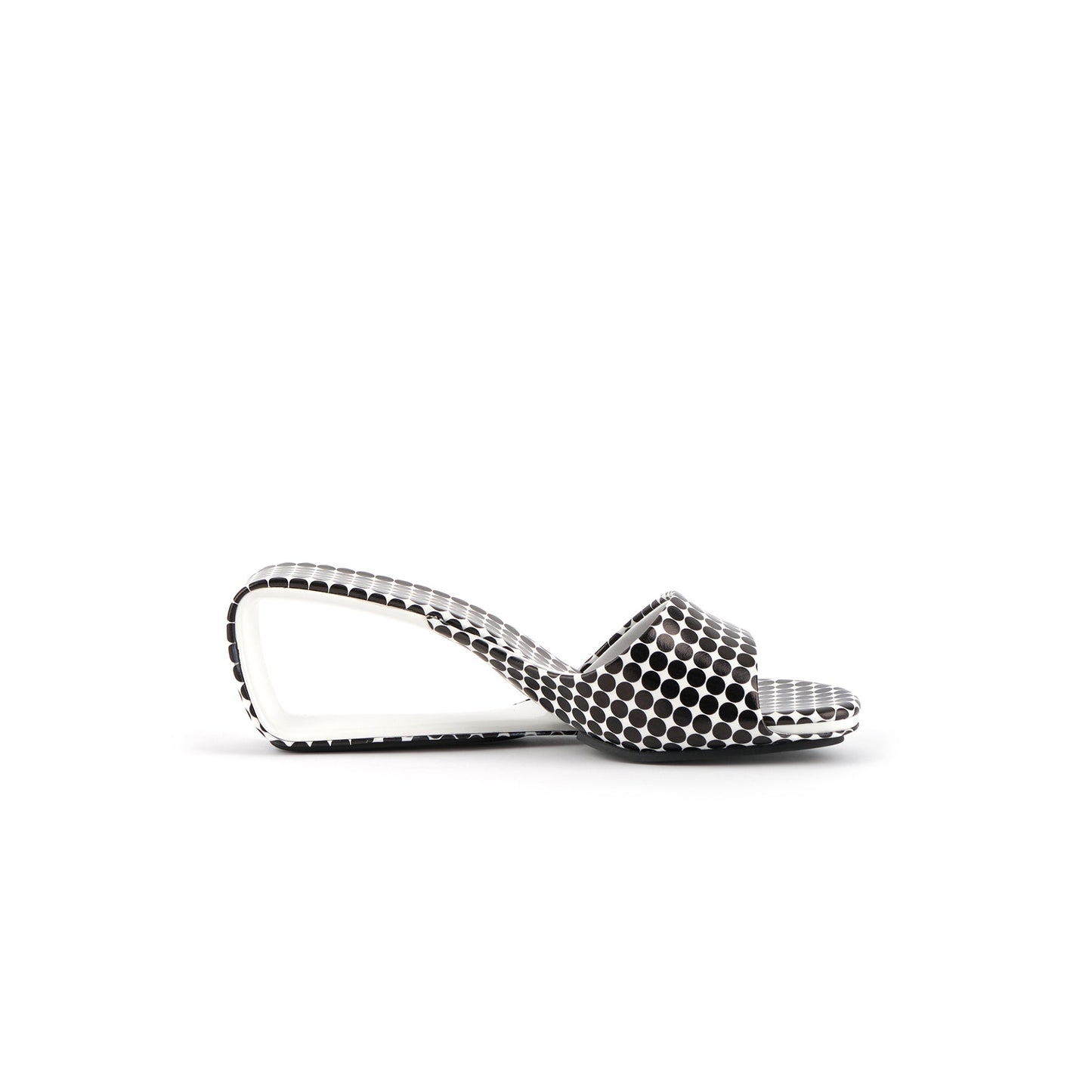 hollow low heel slip on mules all black 3