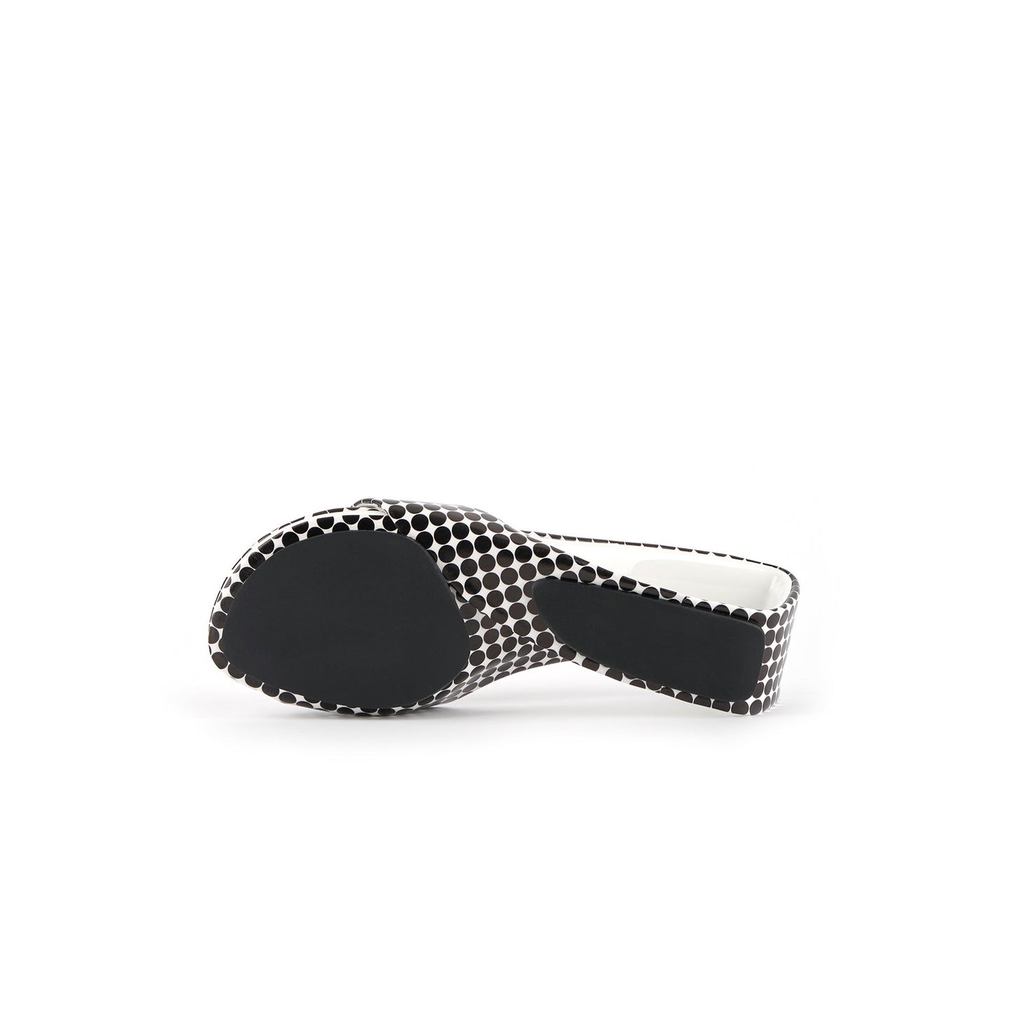 hollow low heel slip on mules all black 5