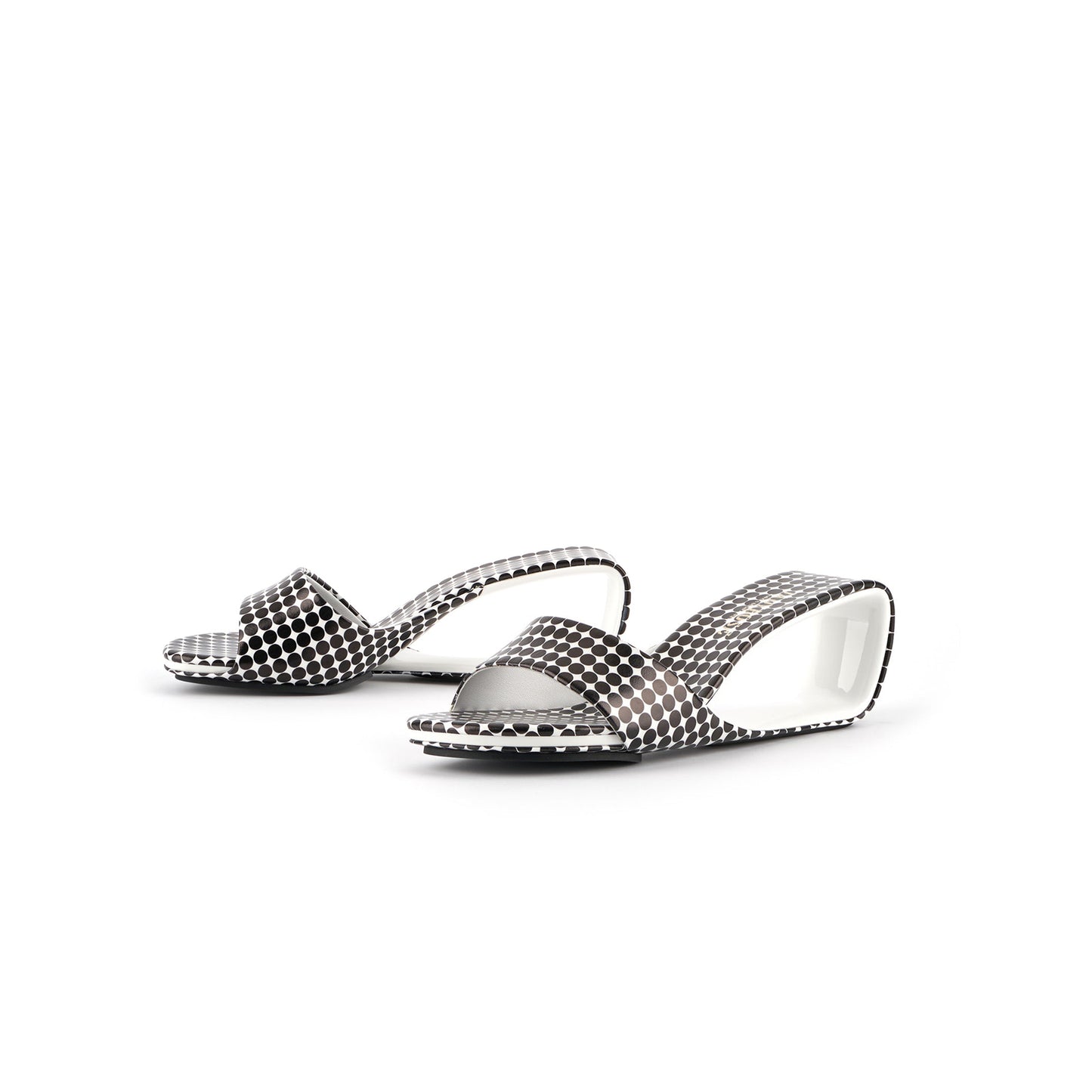 hollow low heel slip on mules all black 6