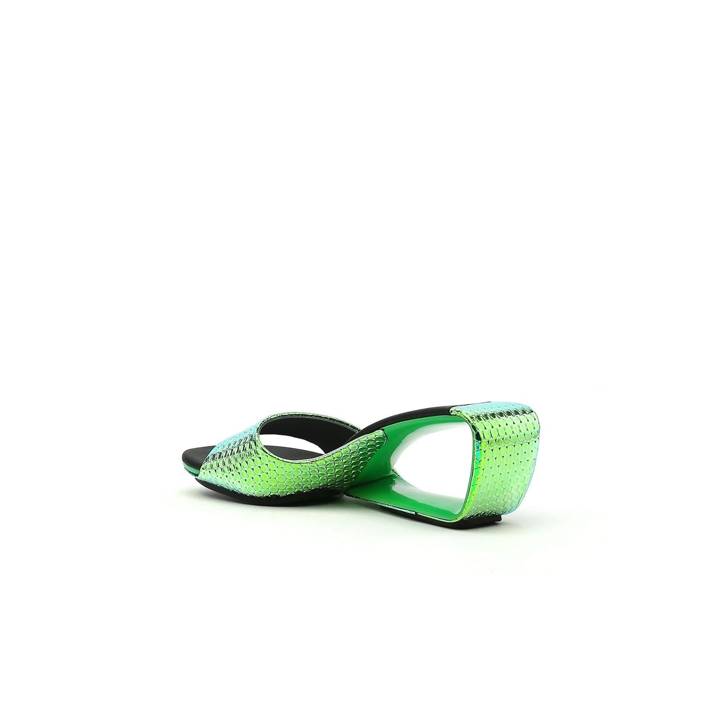 hollow wedge slip on sandals all green 4
