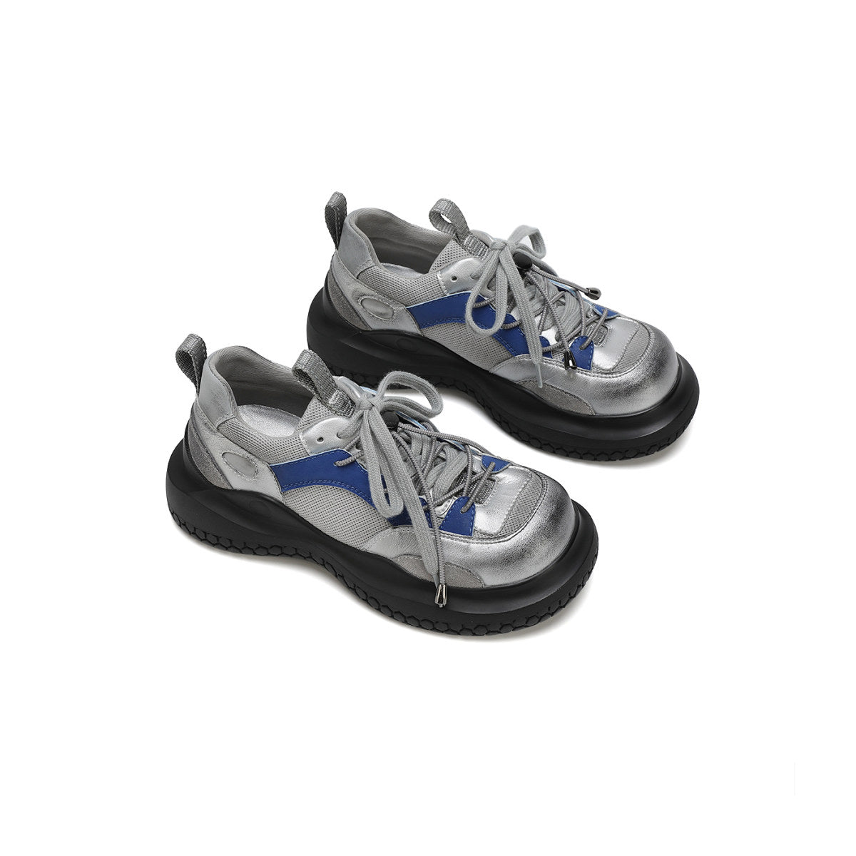 honeycomb platform turbo sneakers all silver 5