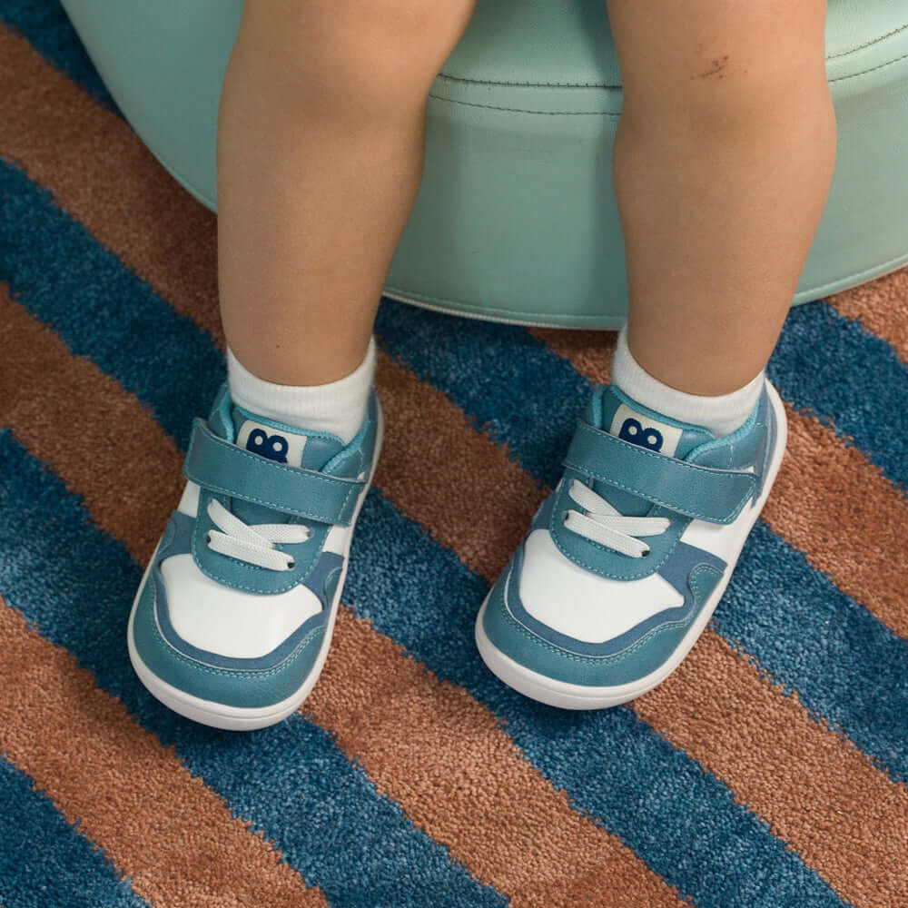 hophop soft sole non slip pre walker baby sneakers all blue 6