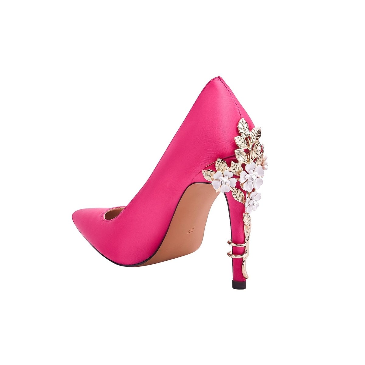Hot Pink Gem Encrusted Stiletto Heel Pumps - 0cm