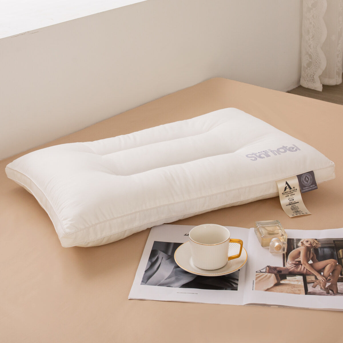 100% Cotton Hotel Grade Neck Support Pillow 2 Pack Set