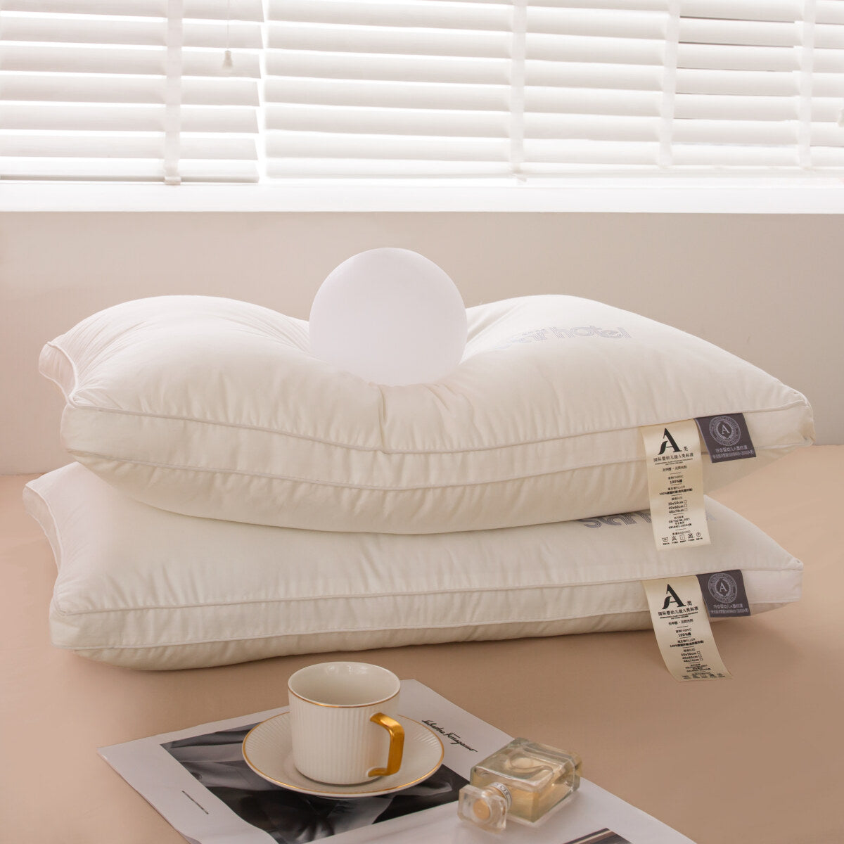 100% Cotton Hotel Grade Neck Support Pillow 2 Pack Set