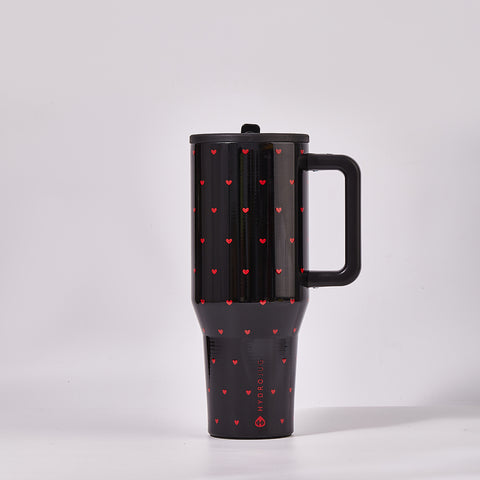 HydroJug Queen of Hearts Traveler Tumbler – Black Valentine Limited Edition