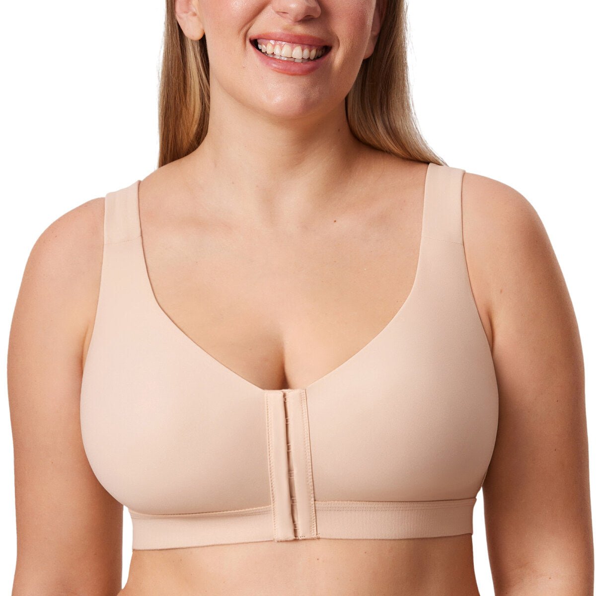 Inbarely Plus Front Closure Posture Support Wireless Full Coverage Bra