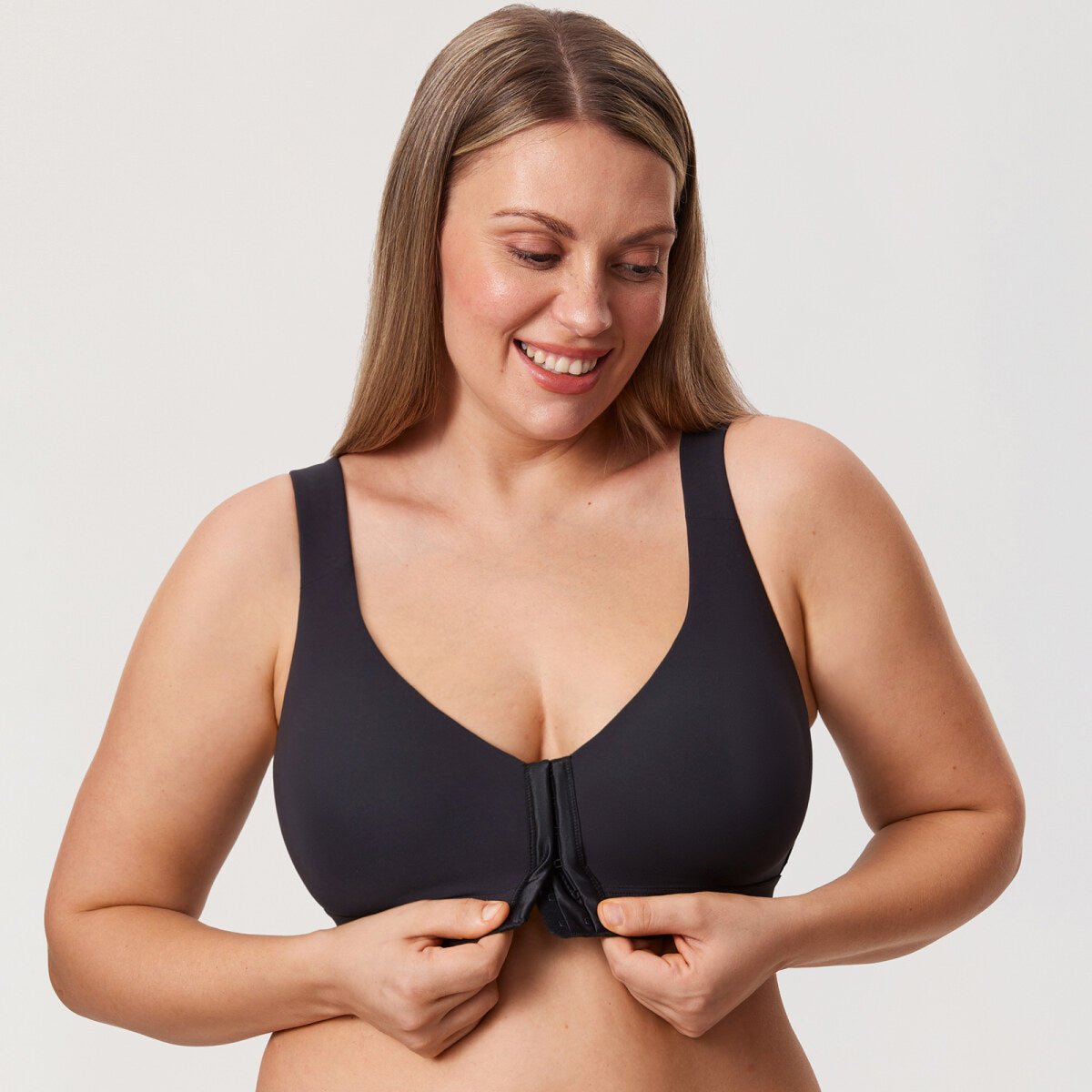 Inbarely Plus Front Closure Posture Support Wireless Full Coverage Bra